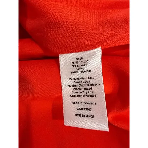 TALBOTS Red Floral Canvas A-Line Skirt NWT 8 Pink Orange - Picture 5 of 5